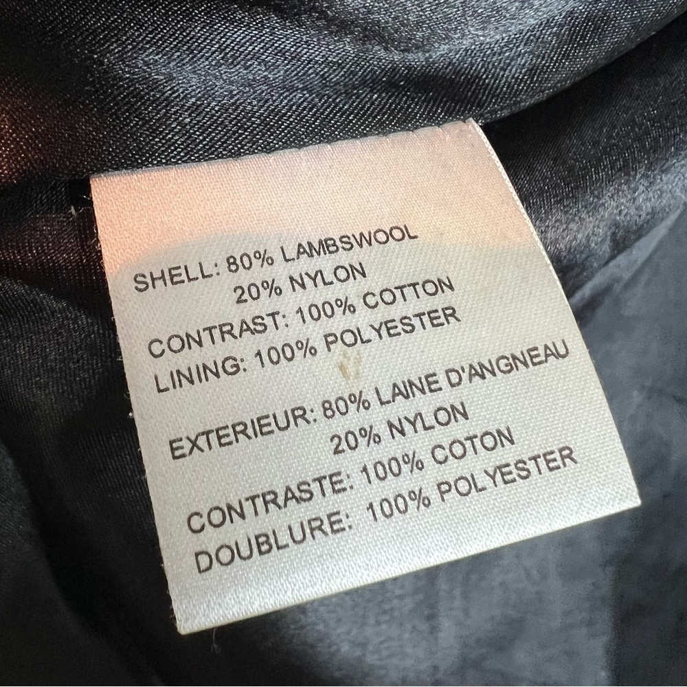 Forecaster Lambswool Velvet Black Peacoat Coat Size 16 Fur Hooded Pockets - Picture 13 of 15